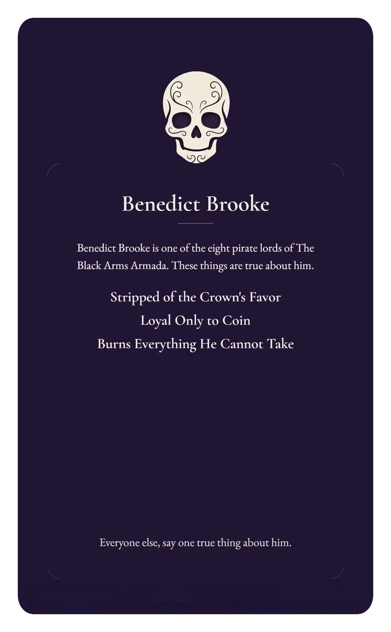 Benedict Brooke card