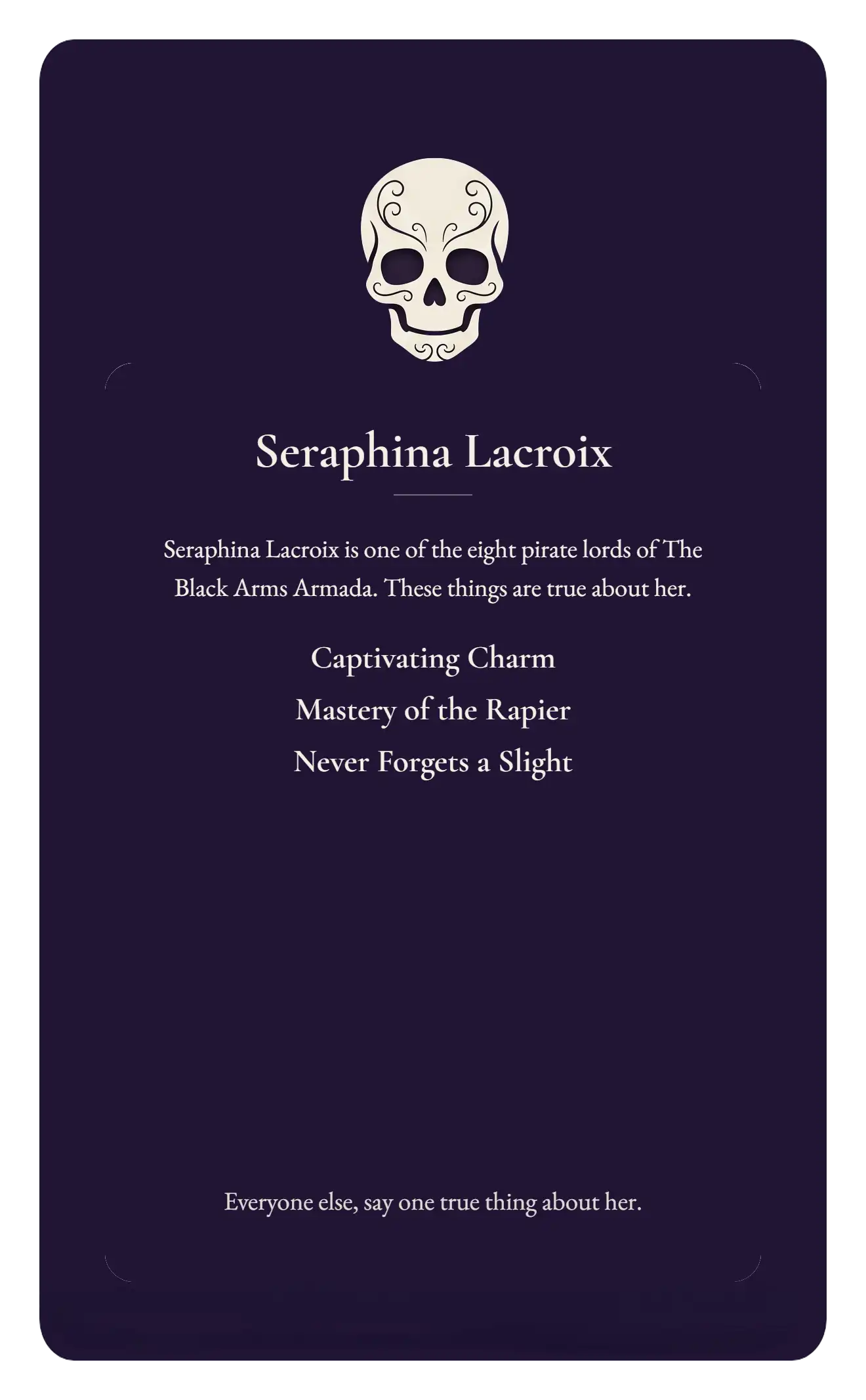 Seraphina Lacroix card