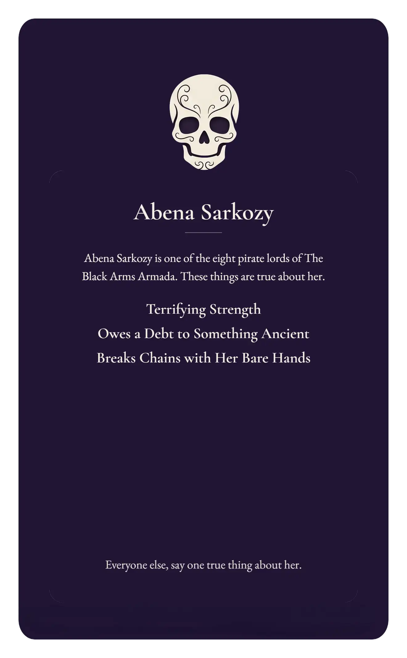 Abena Sarkozy card