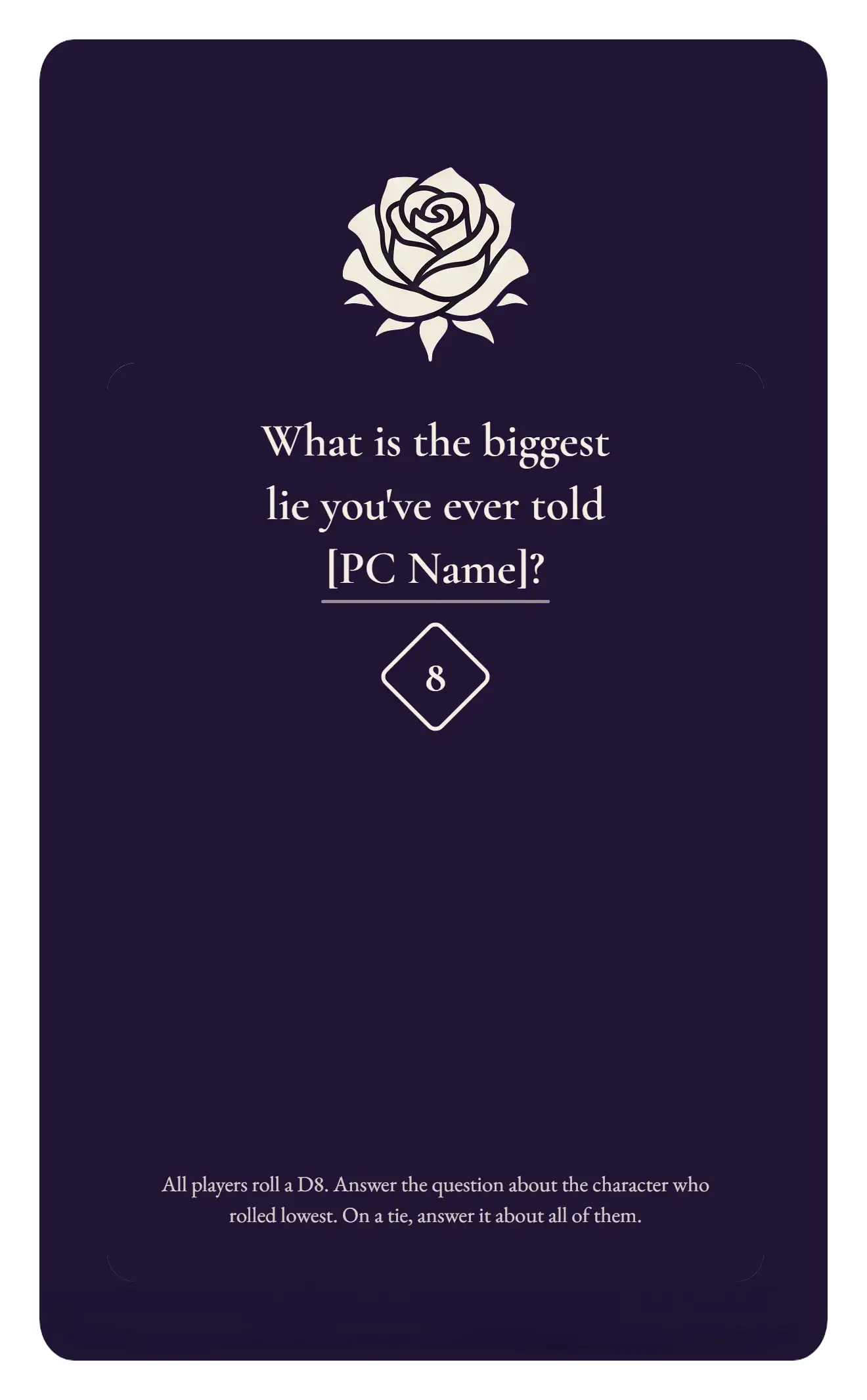 Biggest Lie card