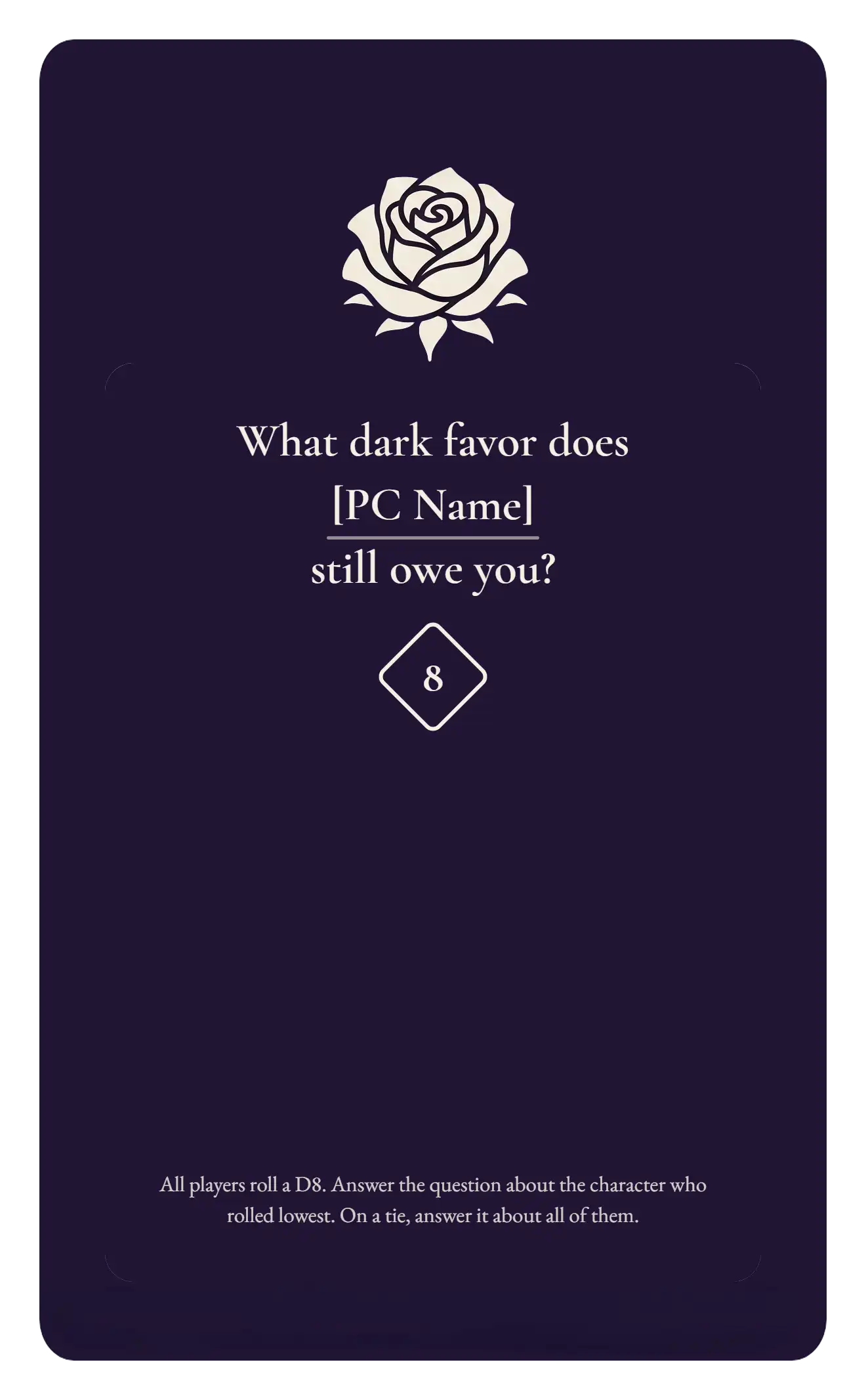 Dark Favor card