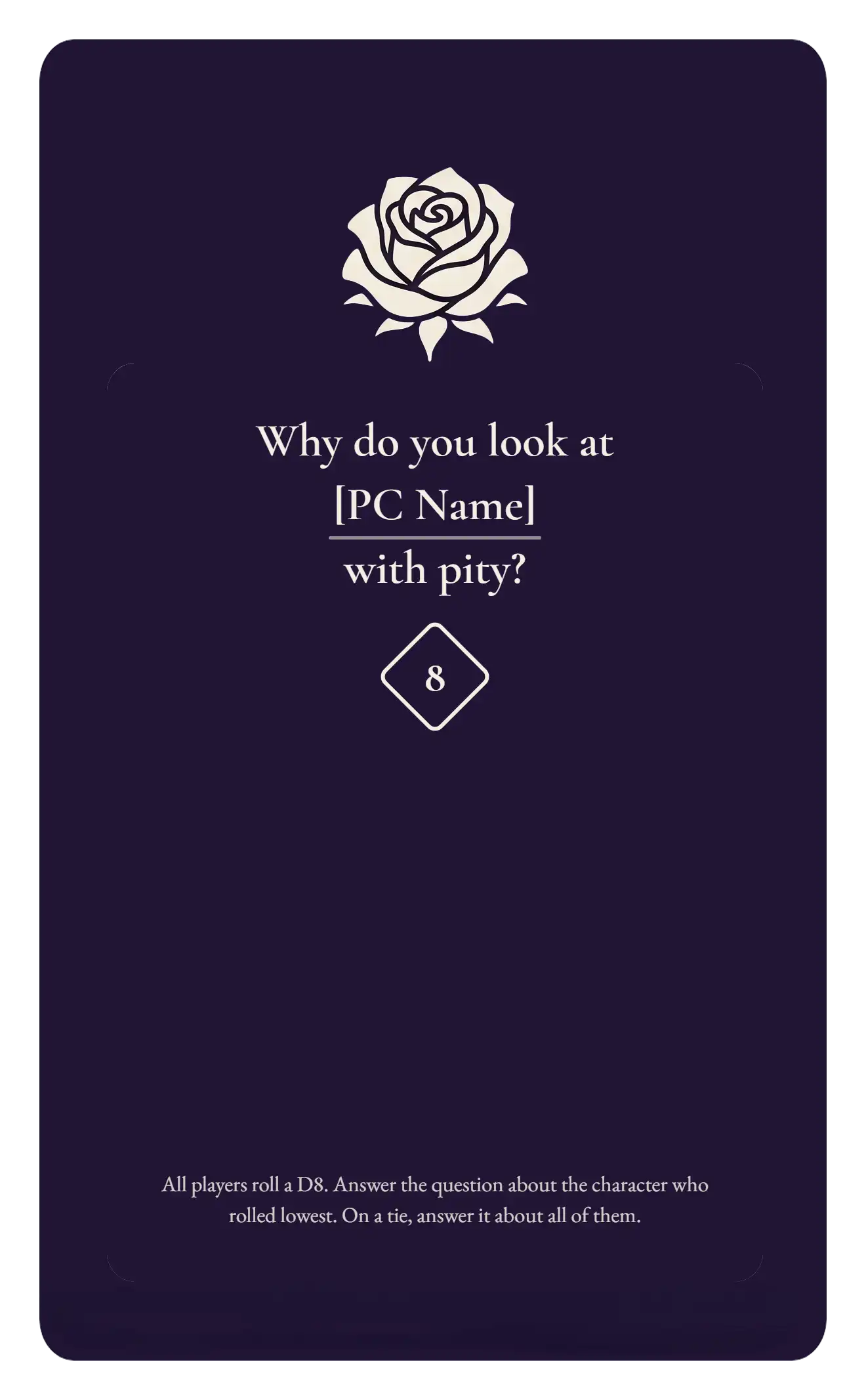 Pity card