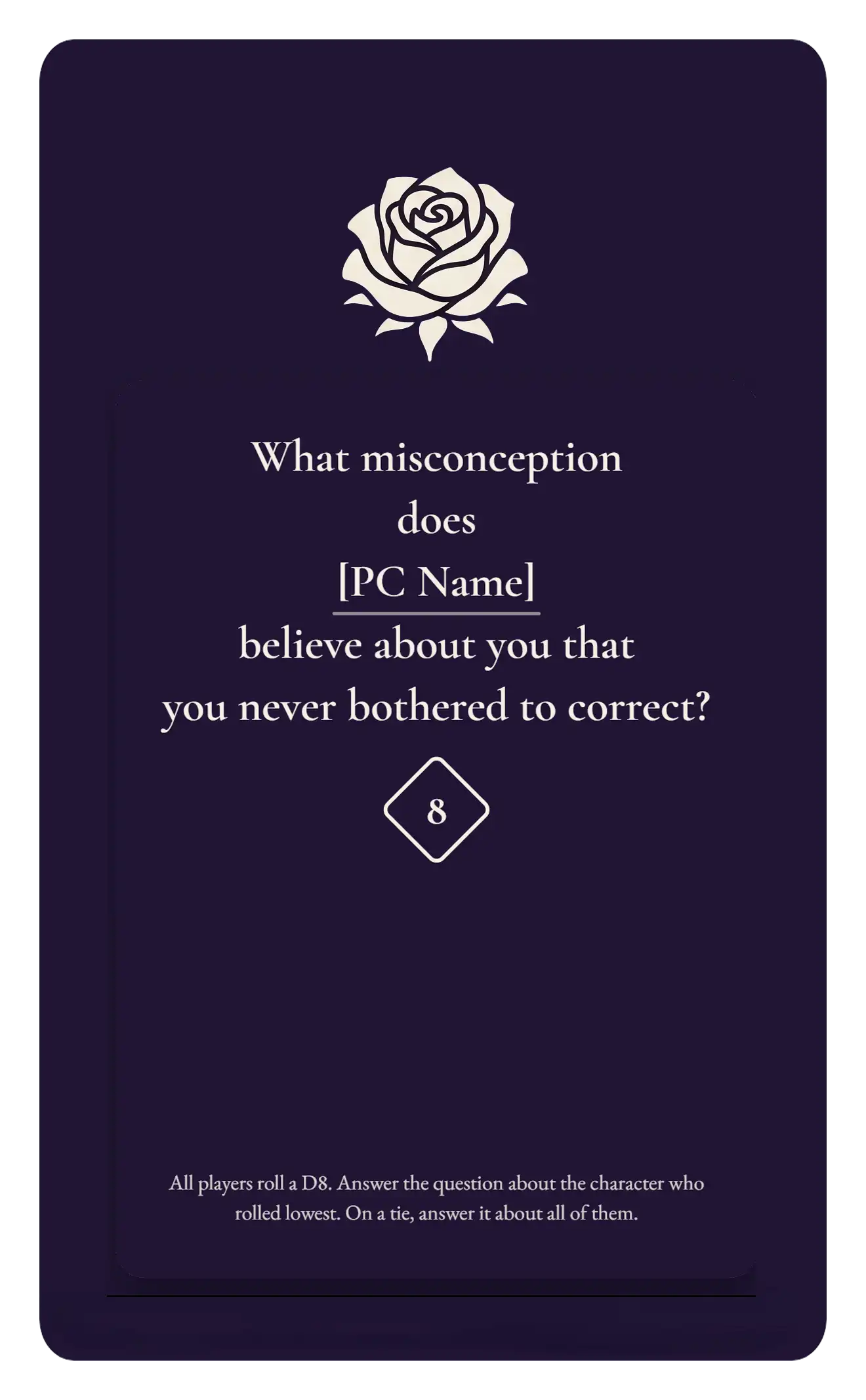 Misconception card