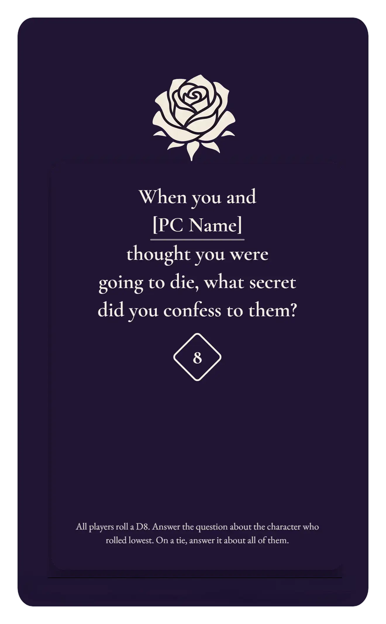 Near Death Secret card