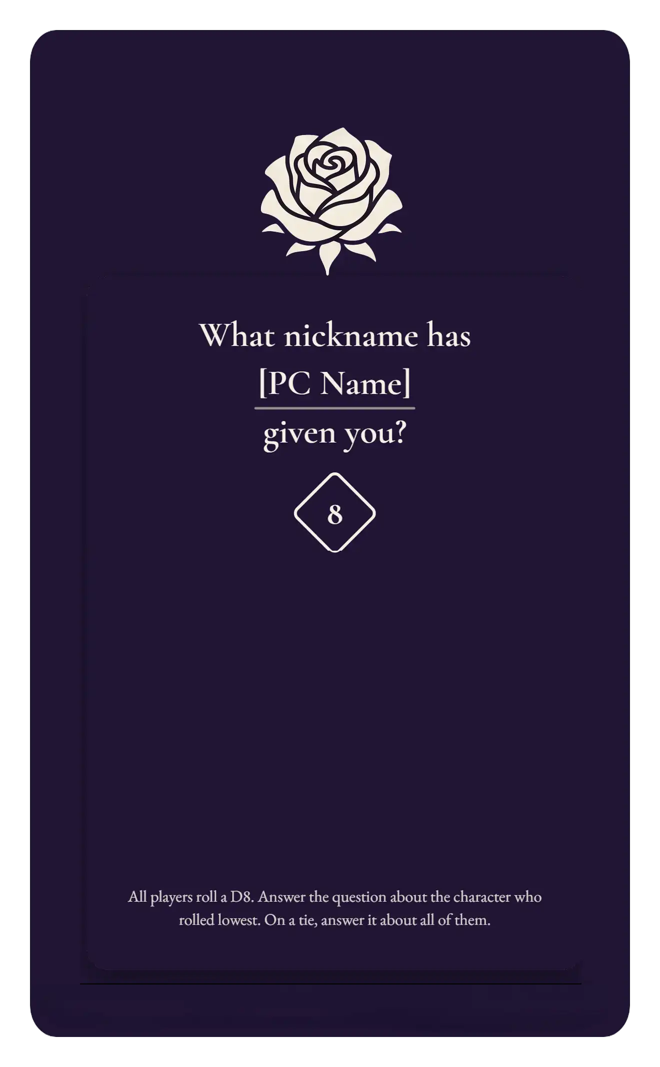 Nickname card