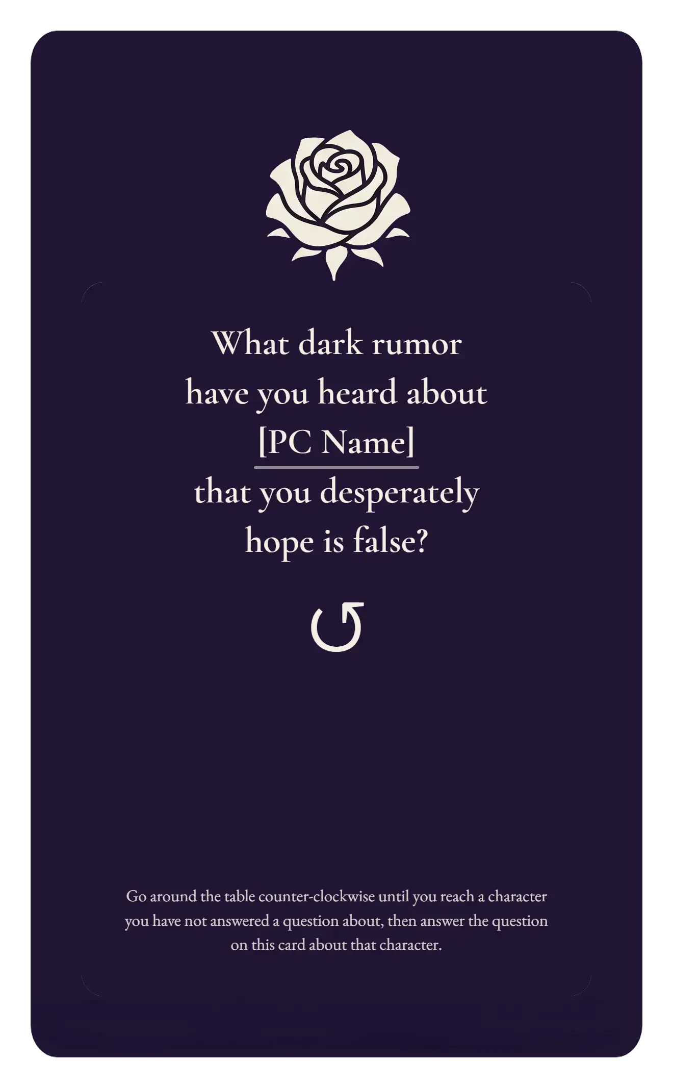 Dark Rumor card