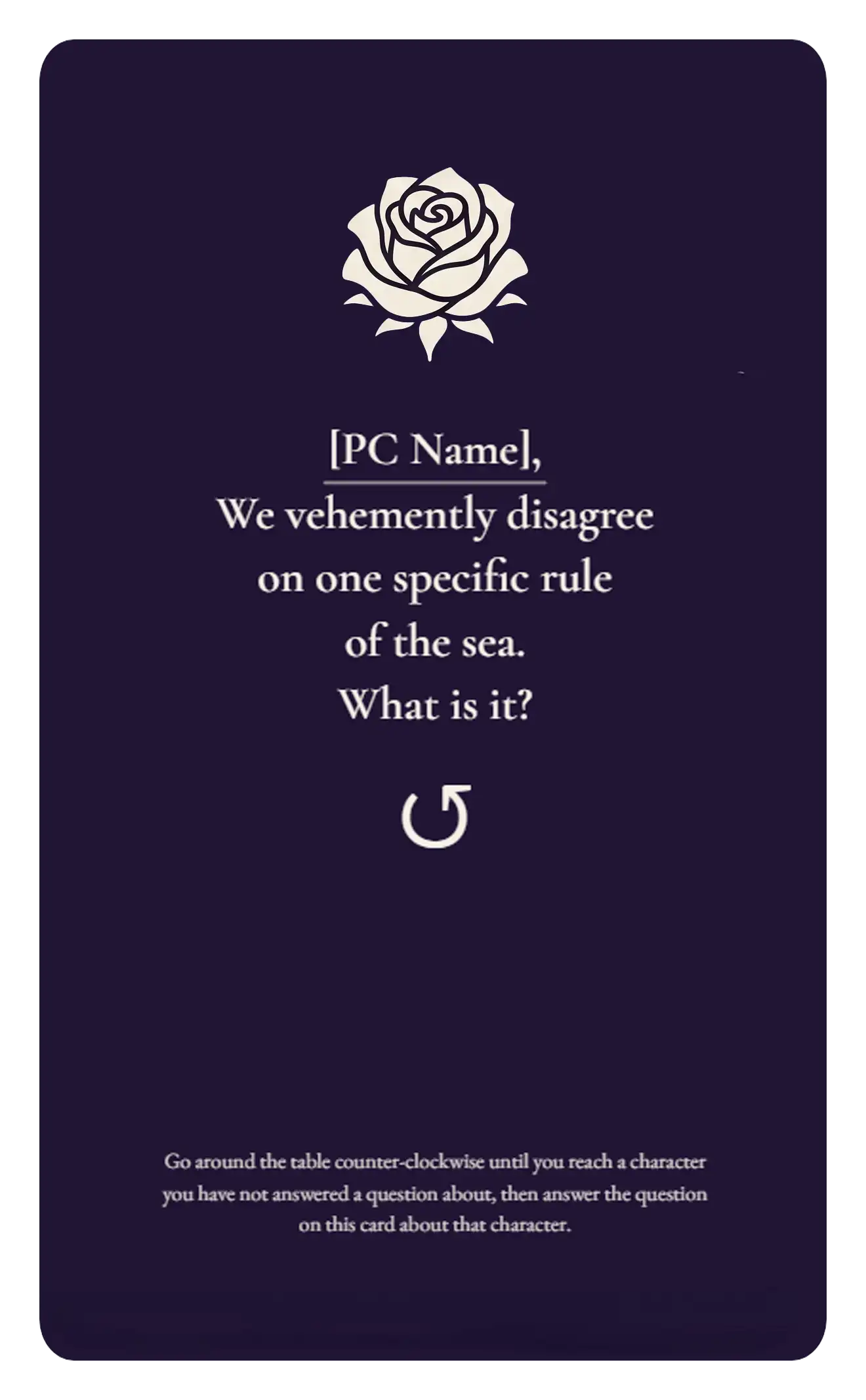 Rule of the Sea card