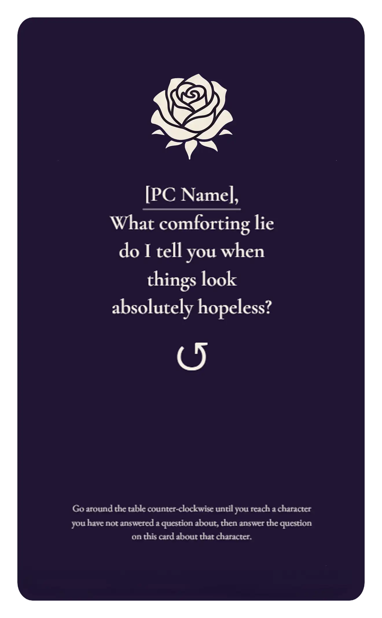 Comforting Lie card