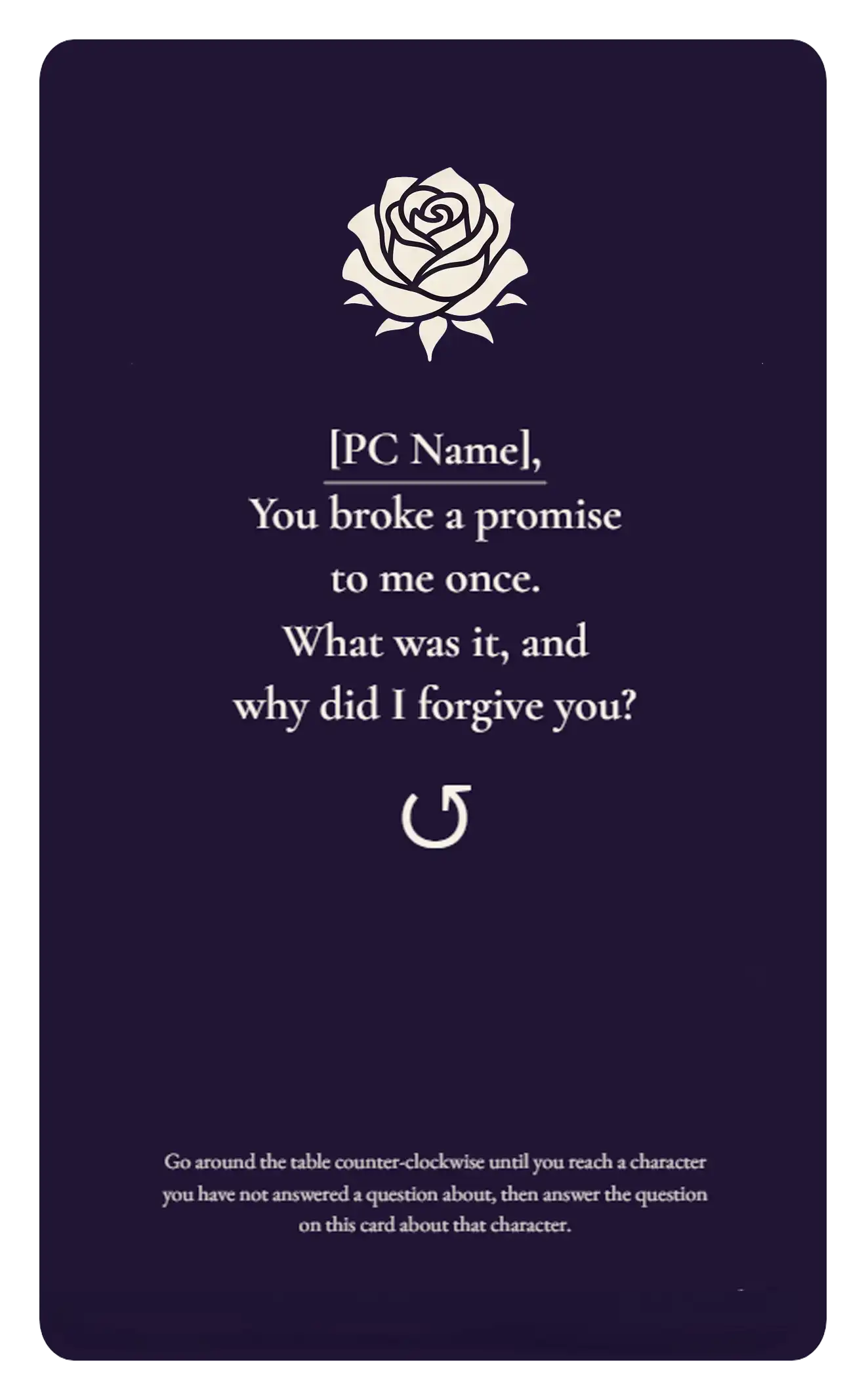 Broken Promise card